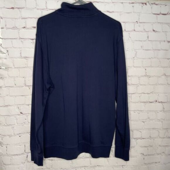 Vineyard Vines‎ Men’s Large Sweatshirt Pima Cotton 1/3 Zip Up Dark Blue MockNeck - Picture 2 of 7